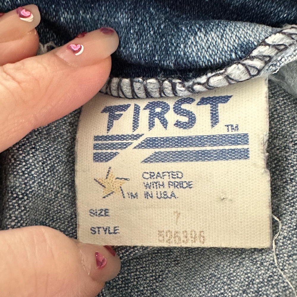 First vintage 90’s stone washed Denim Mini Skirt - Light Blue - Picture 2 of 6
